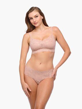 COSABELLA Never Say Never Curvy Sweetie Mandorla Pink Lace Bralette Bra, Size L